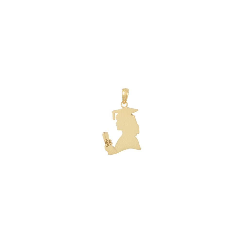 10K Yellow Gold Polished Female Graduation Profile Charm