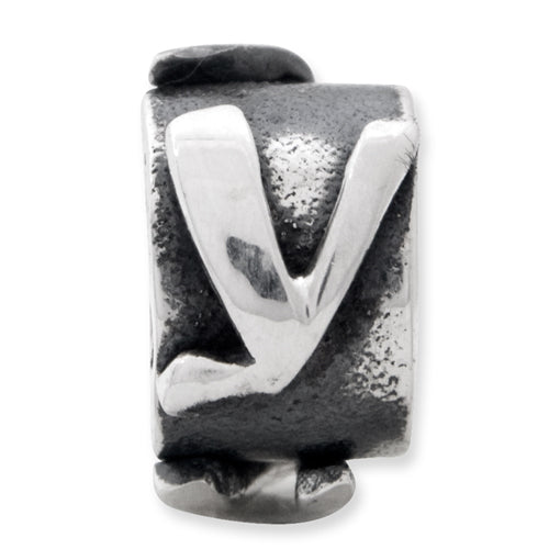 Sterling Silver Reflections Letter Y Message Bead