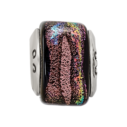 Sterling Silver Reflections Purple Square Dichroic Glass Bead