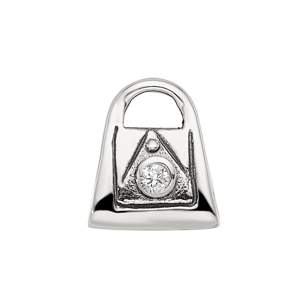 Sterling Silver Reflections Kids Cz Handbag Bead