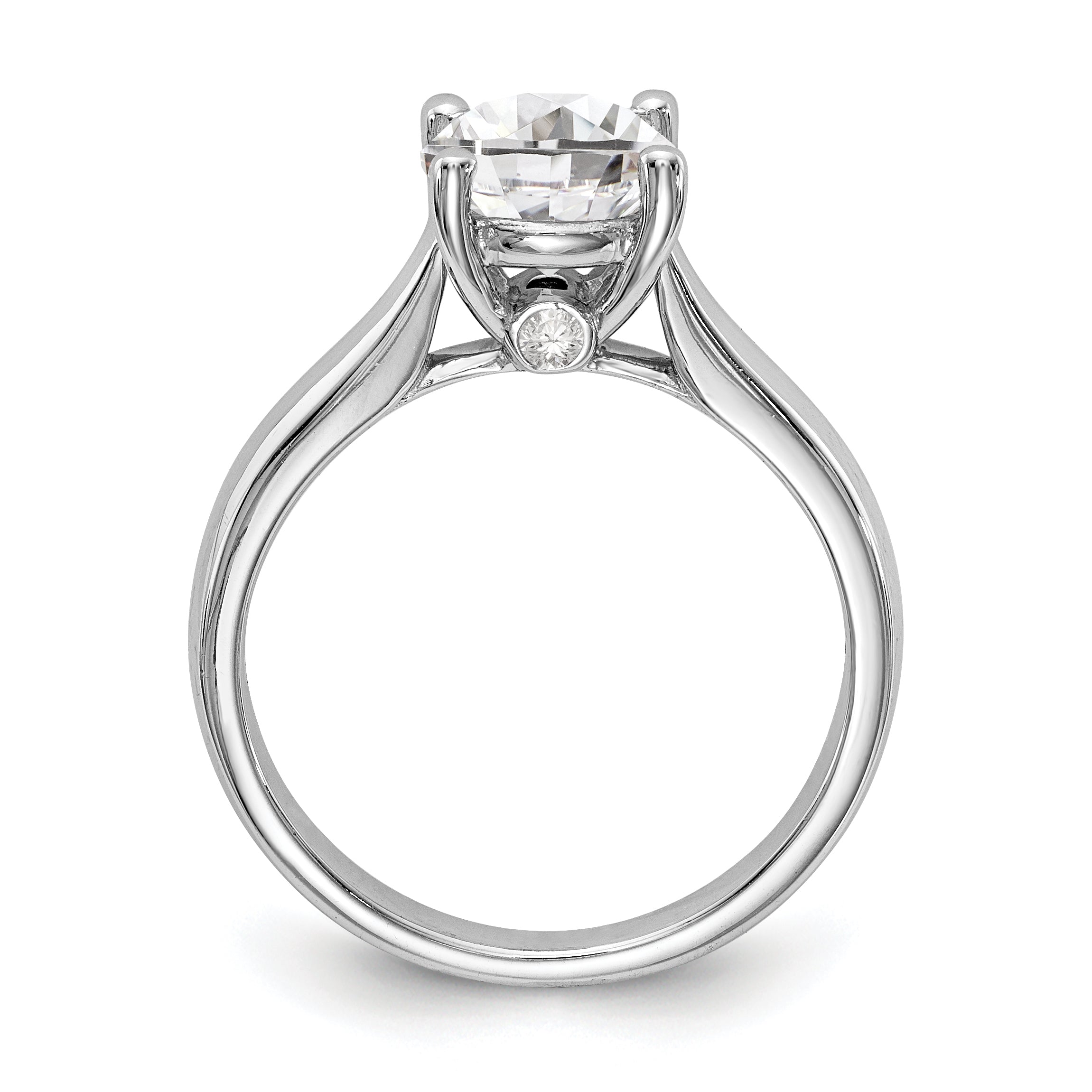14K White Gold Simulated Diamond Engagement Ring