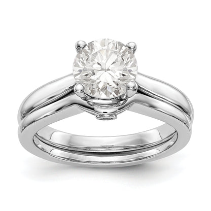 14K White Gold Simulated Diamond Engagement Ring