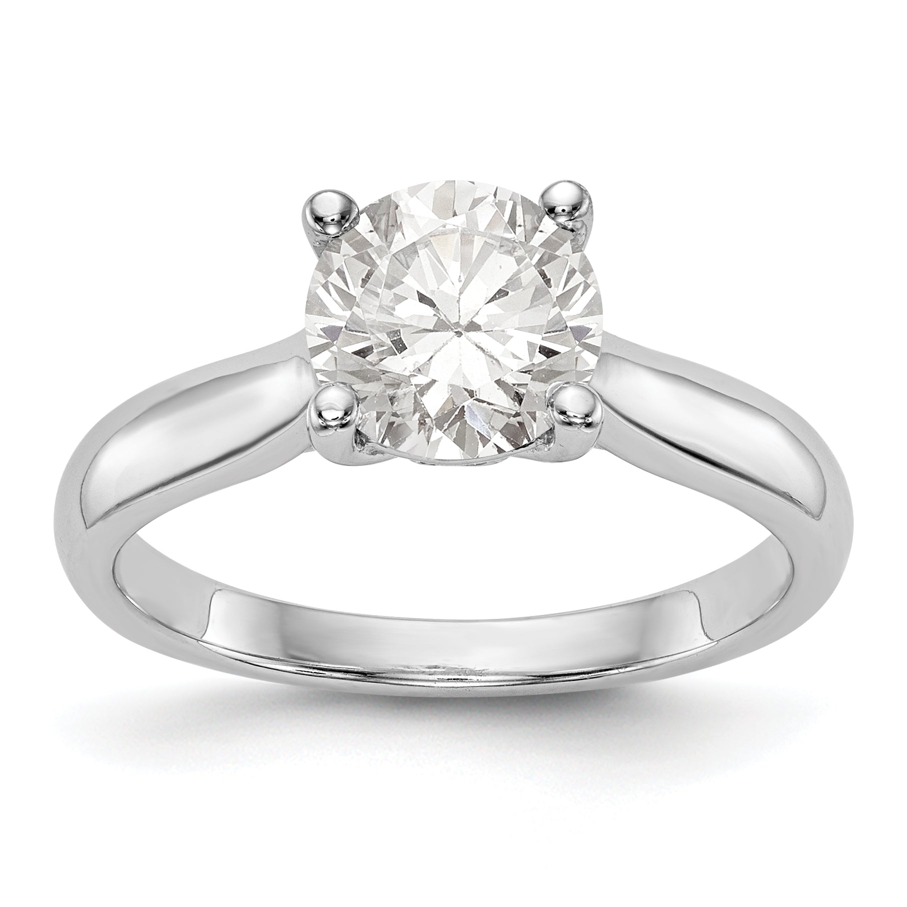 14K White Gold Simulated Diamond Engagement Ring