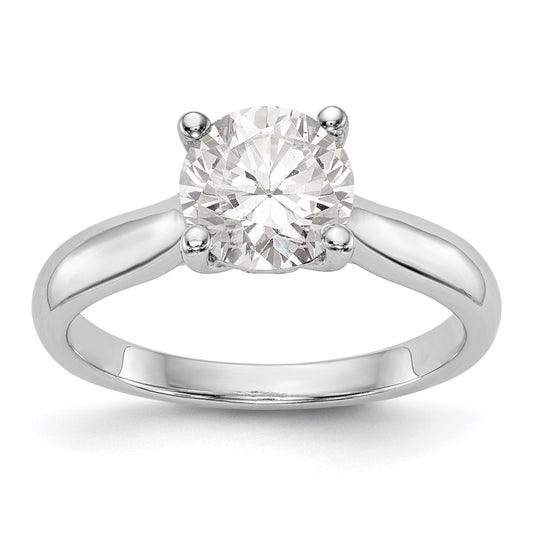 14K White Gold Simulated Diamond Engagement Ring