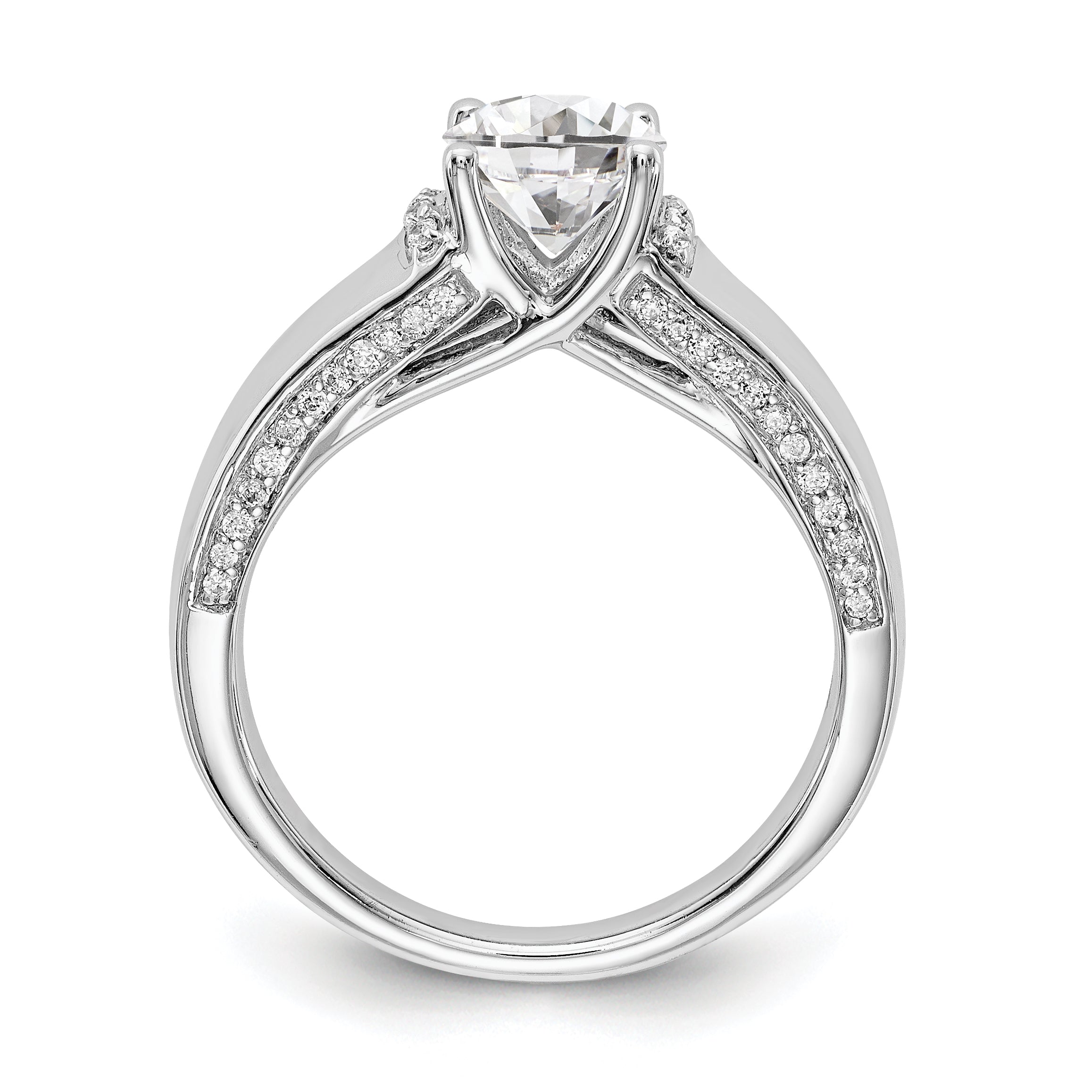 14k White Gold Simulated Diamond Engagement Ring