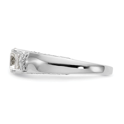 14k White Gold Simulated Diamond Engagement Ring