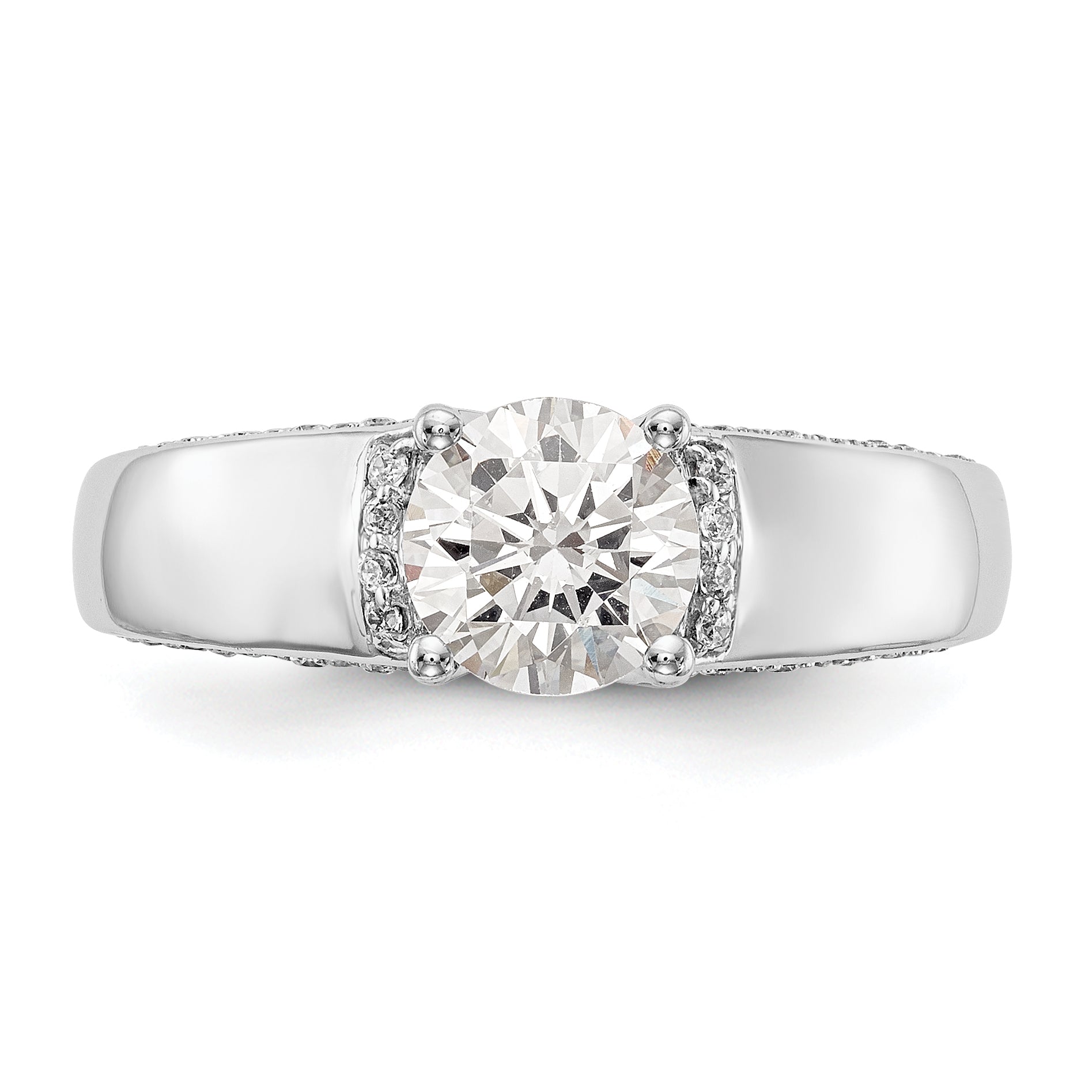 14k White Gold Simulated Diamond Engagement Ring
