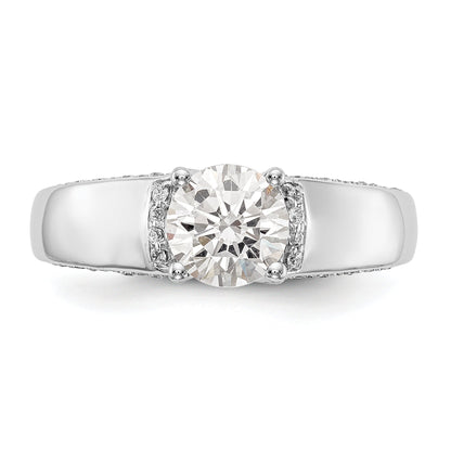 14k White Gold Simulated Diamond Engagement Ring