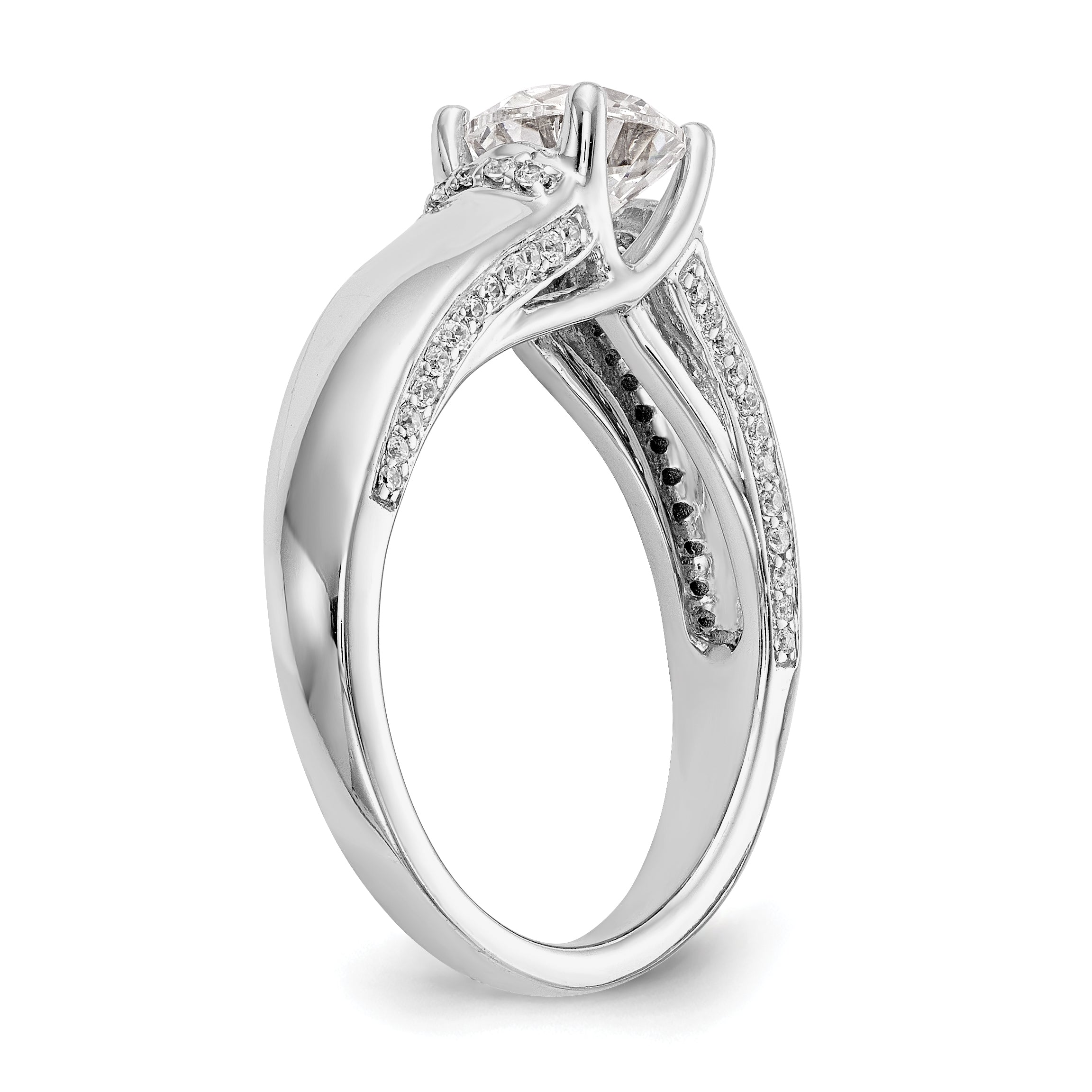 14k White Gold Simulated Diamond Engagement Ring