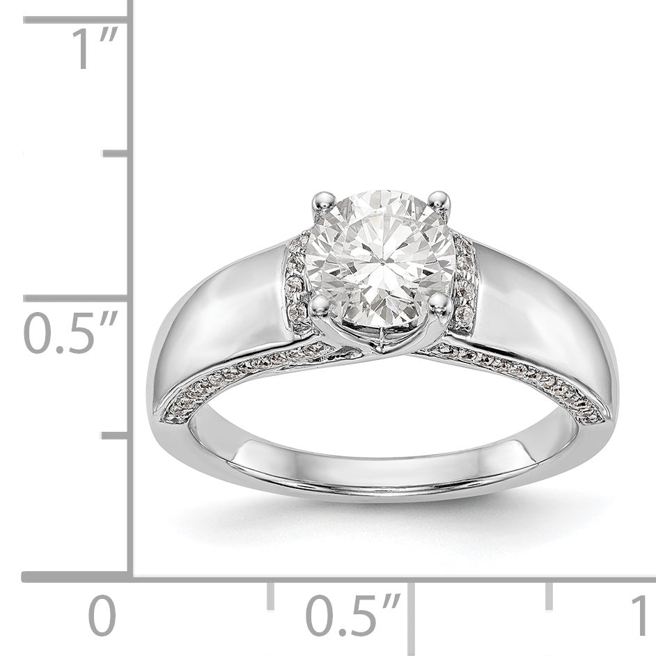 14k White Gold Simulated Diamond Engagement Ring
