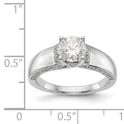 14k White Gold Simulated Diamond Engagement Ring