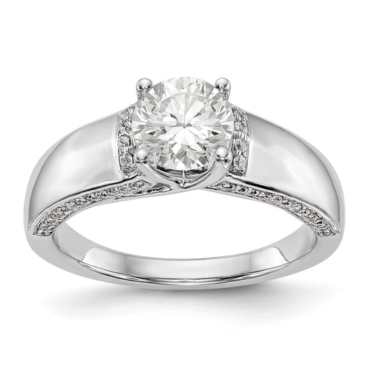 14k White Gold Simulated Diamond Engagement Ring