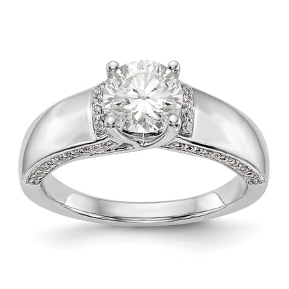 14k White Gold Simulated Diamond Engagement Ring