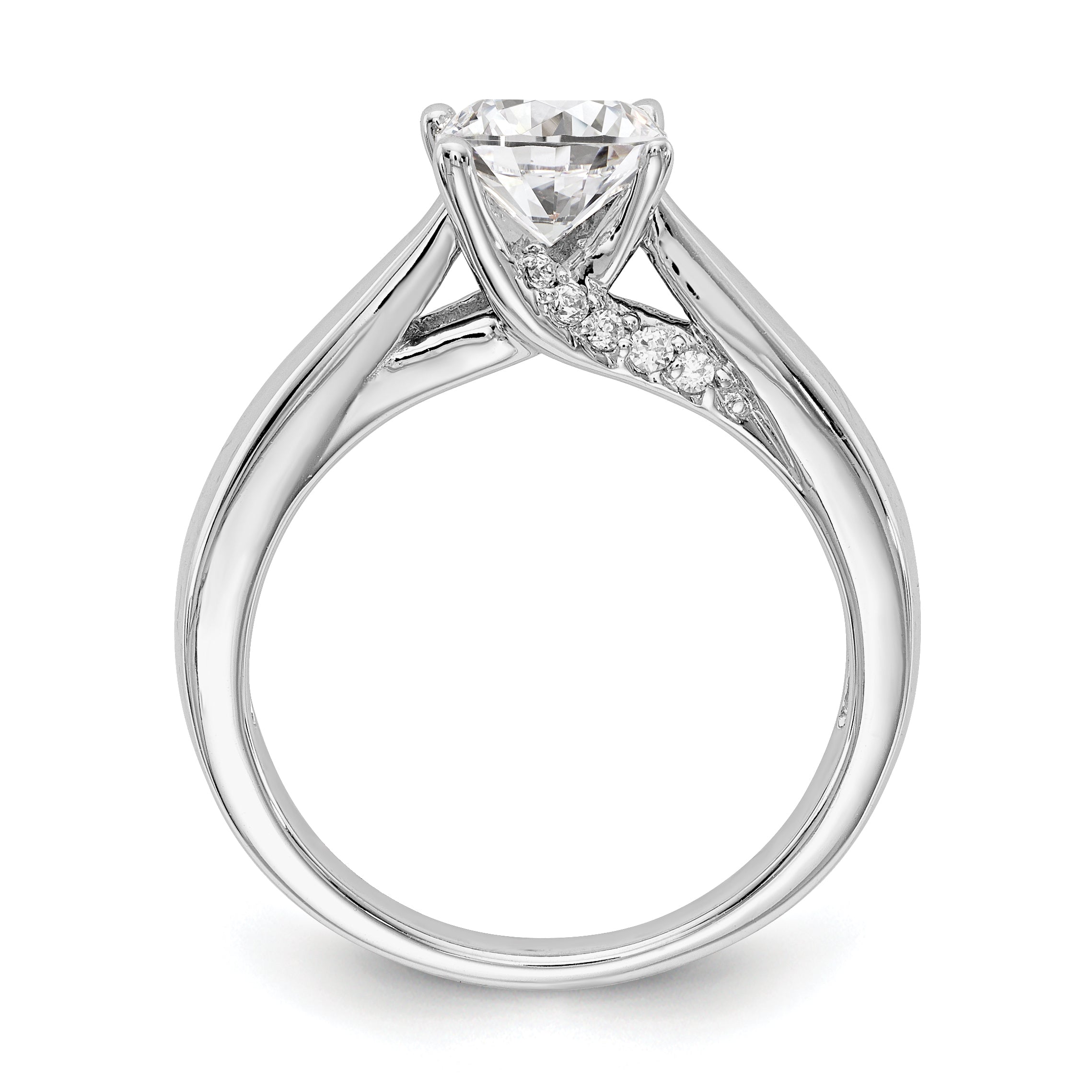 14k White Gold Simulated Diamond Engagement Ring