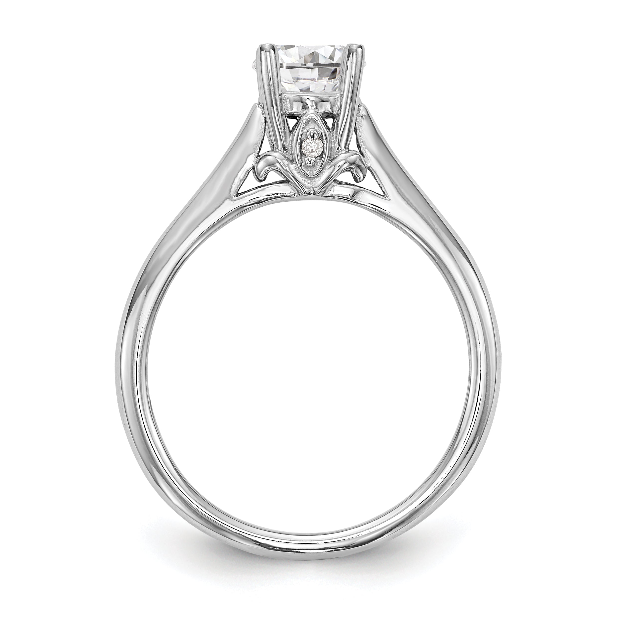 14K White Gold Simulated Diamond Engagement Ring
