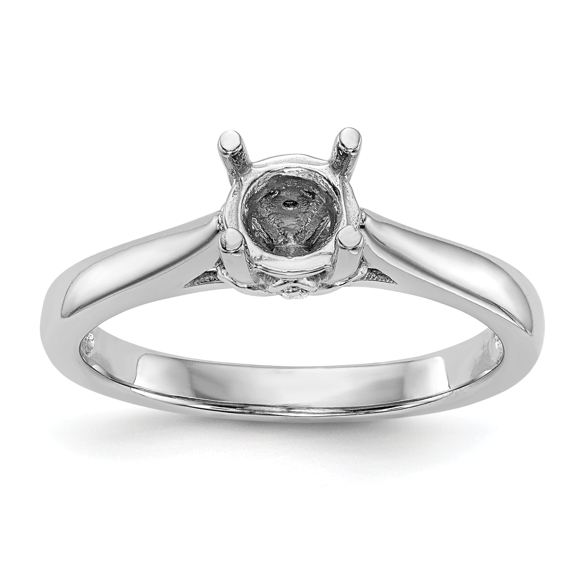 14K White Gold Simulated Diamond Engagement Ring