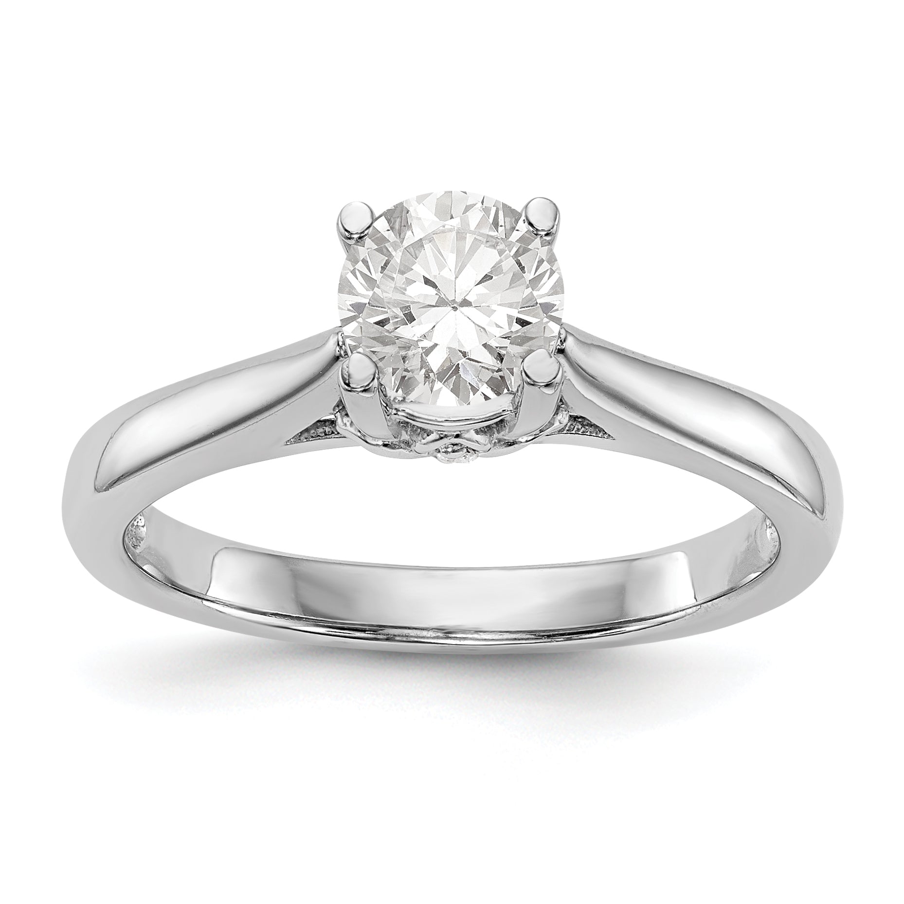 14K White Gold Simulated Diamond Engagement Ring