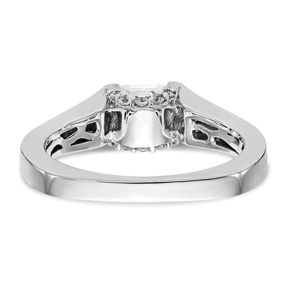 14k White Gold Square Simulated Diamond Engagement Ring
