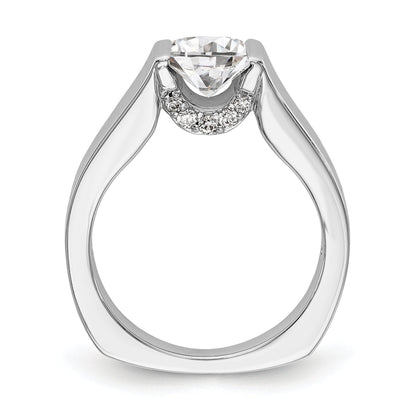 14k White Gold Square Simulated Diamond Engagement Ring