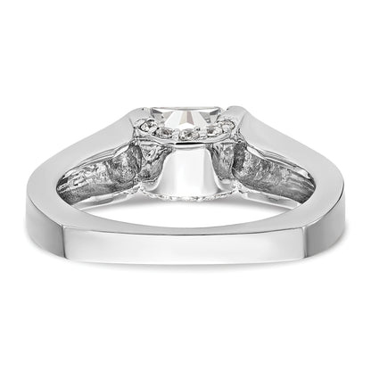 14k White Gold Square Simulated Diamond Engagement Ring