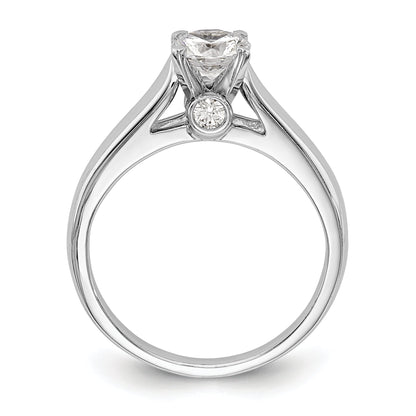 14k White Gold Simulated Diamond Peg Set  Engagement Ring