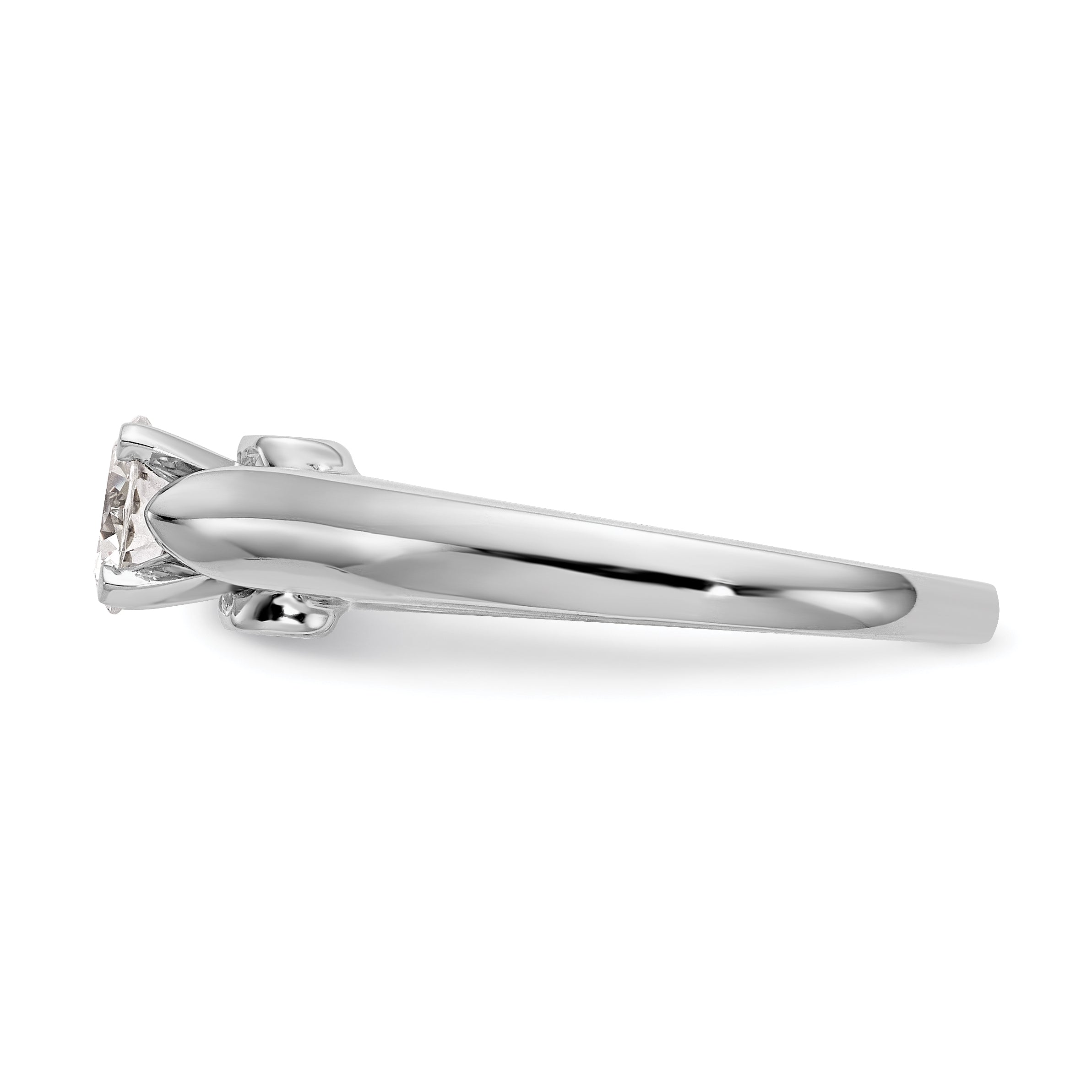 14k White Gold Simulated Diamond Peg Set  Engagement Ring