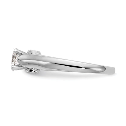 14k White Gold Simulated Diamond Peg Set  Engagement Ring