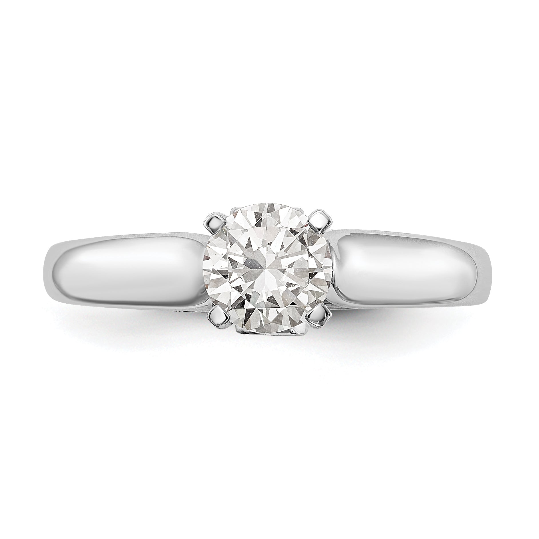 14k White Gold Simulated Diamond Peg Set  Engagement Ring