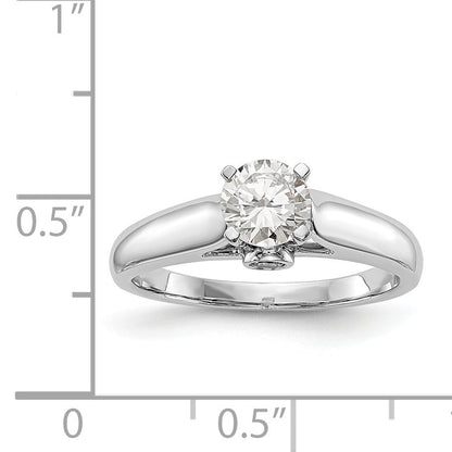 14k White Gold Simulated Diamond Peg Set  Engagement Ring
