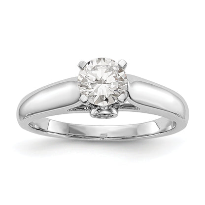 14k White Gold Simulated Diamond Peg Set  Engagement Ring