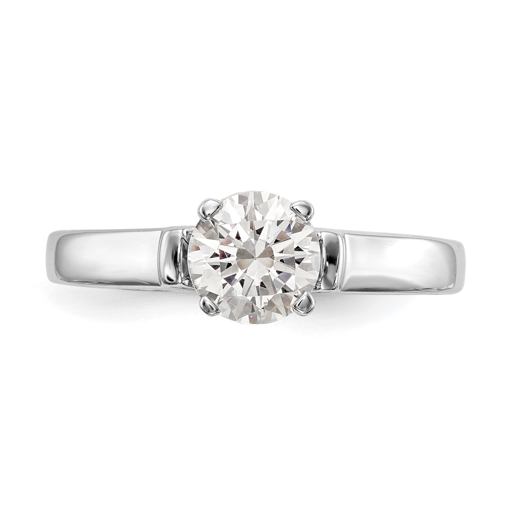 14k White Gold Simulated Diamond Engagement Ring
