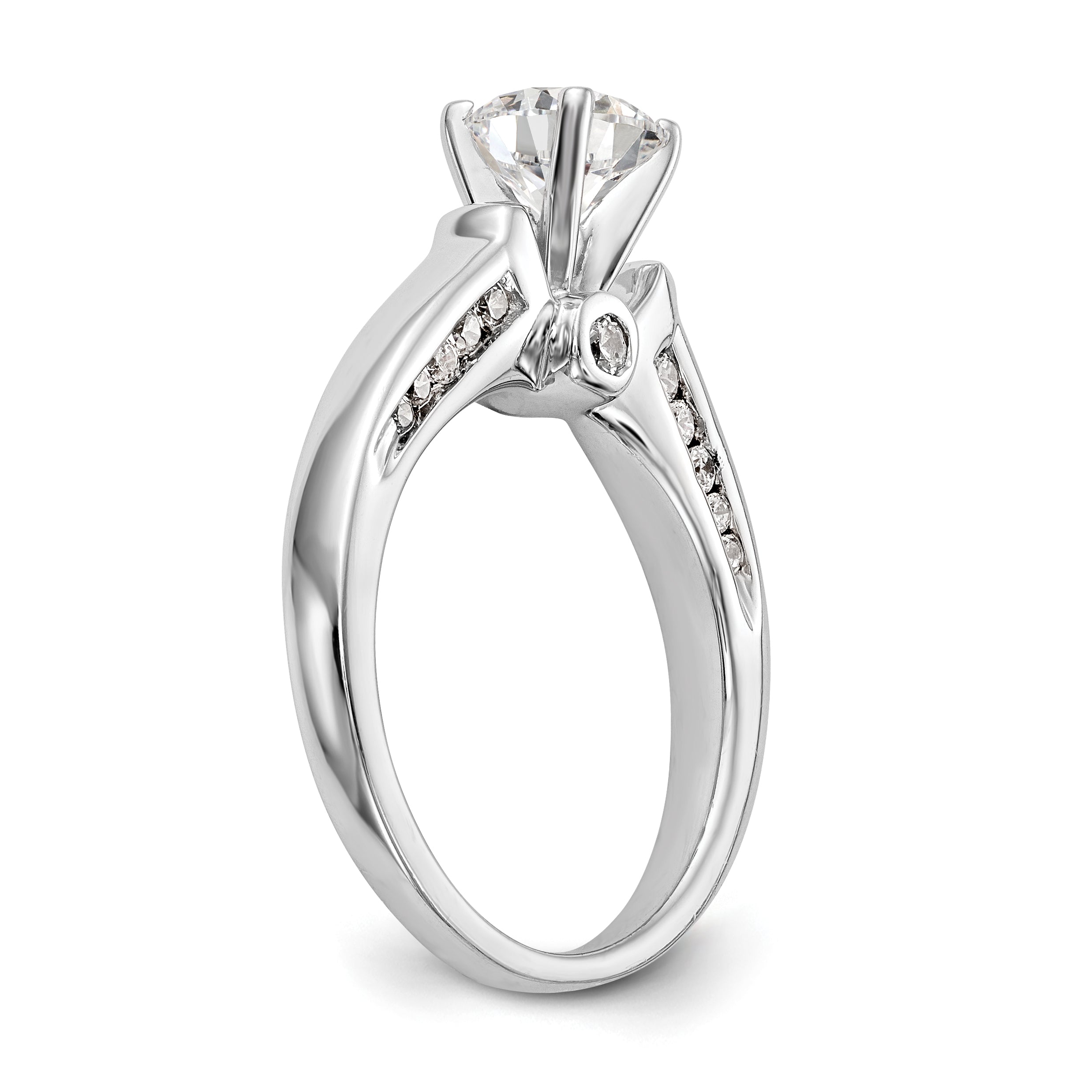 14k White Gold Simulated Diamond Engagement Ring
