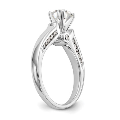 14k White Gold Simulated Diamond Engagement Ring
