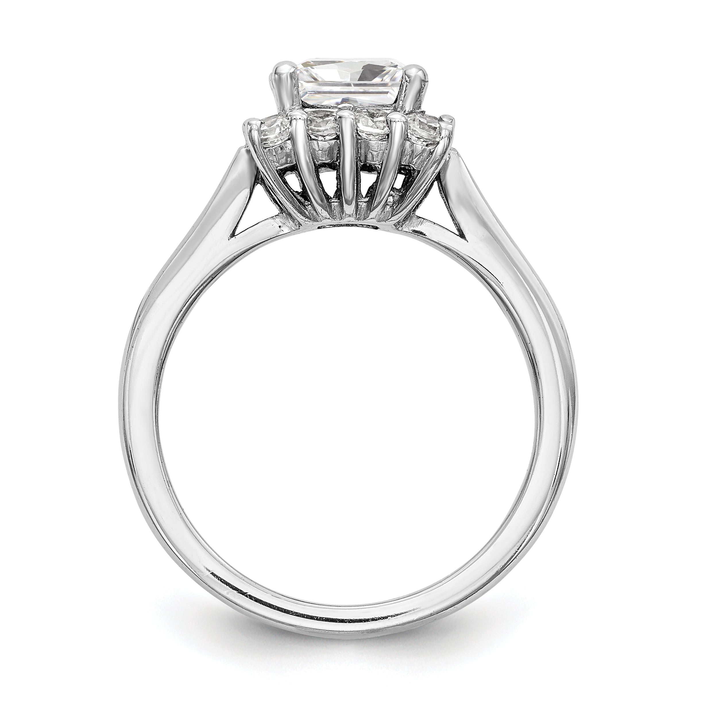 14kw Princess Halo Engagement Simulated Diamond Ring