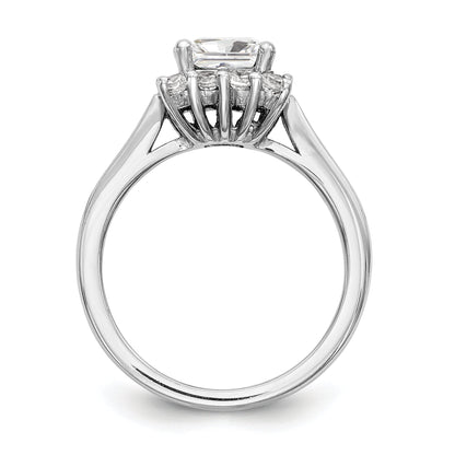 14kw Princess Halo Engagement Simulated Diamond Ring