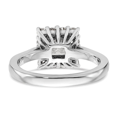 14kw Princess Halo Engagement Simulated Diamond Ring