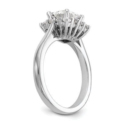 14kw Princess Halo Engagement Simulated Diamond Ring