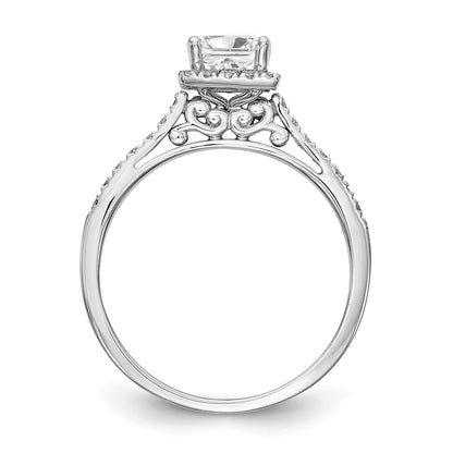 1/3 Ct. Ct. Natural Princess Cut Diamond Semi-mount Engagement Ring in 14K White Gold (Center Diamond is not Included)