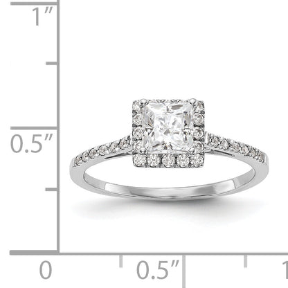 1/3 Ct. Ct. Natural Princess Cut Diamond Semi-mount Engagement Ring in 14K White Gold (Center Diamond is not Included)