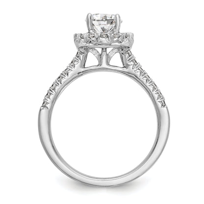 14kw Oval Halo Simulated Diamond Engagement Ring