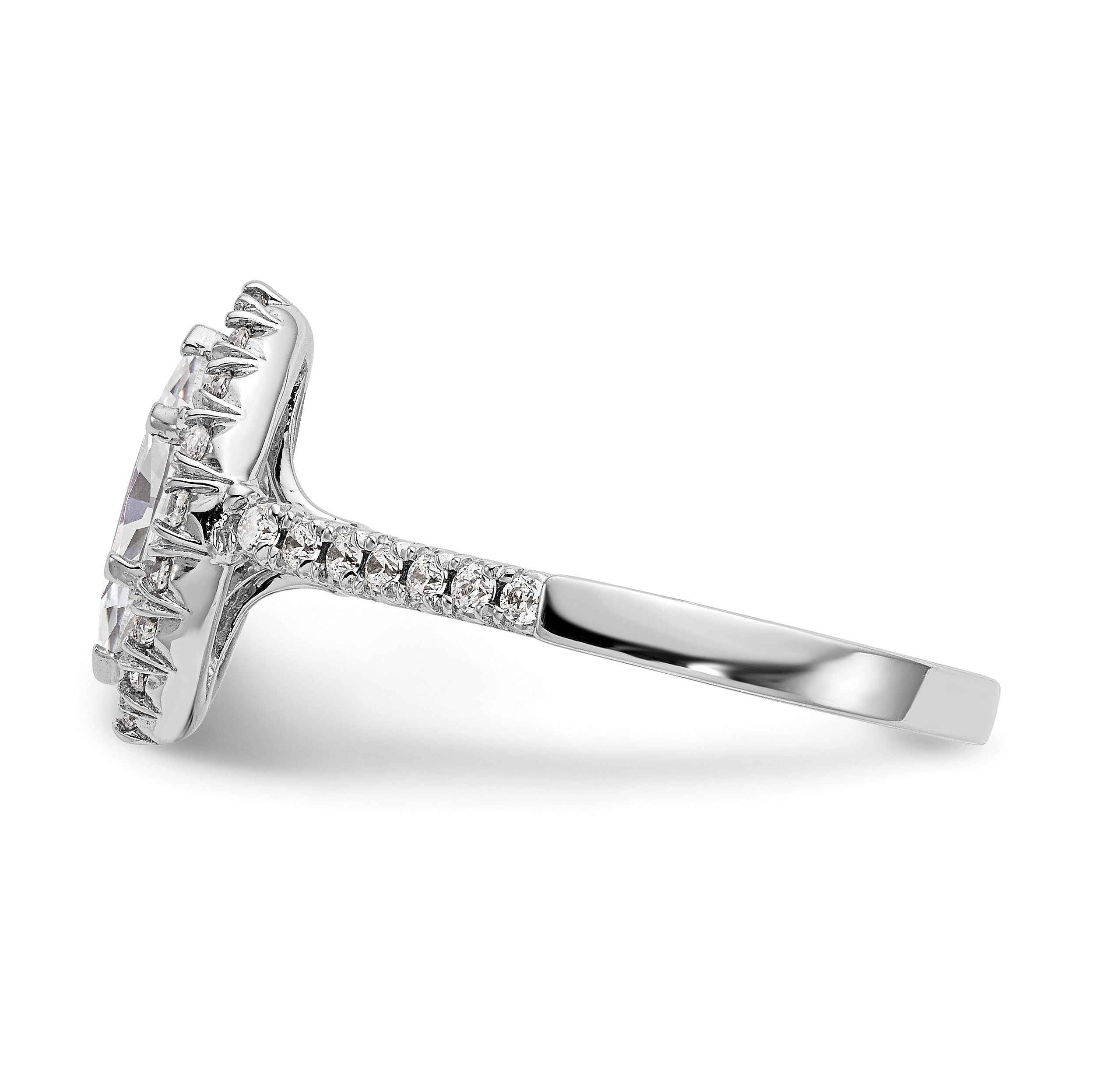 14kw Marquise Halo Engagement Simulated Diamond Ring