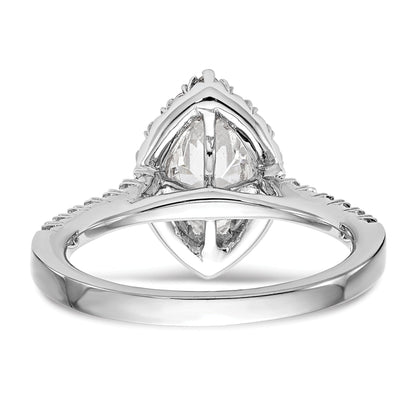 14kw Marquise Halo Engagement Simulated Diamond Ring