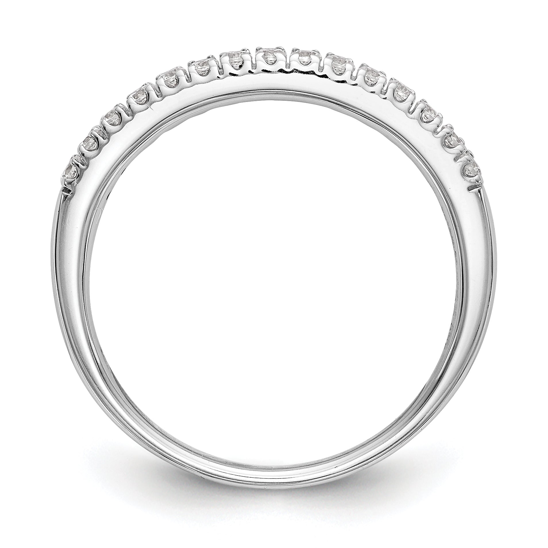 14k White Gold Diamond Wedding Band