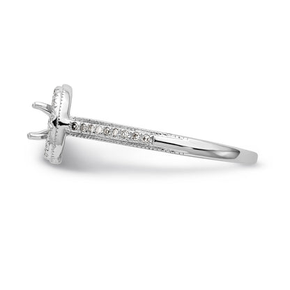 14K White Gold Round Simulated Diamond Halo Engagement Ring