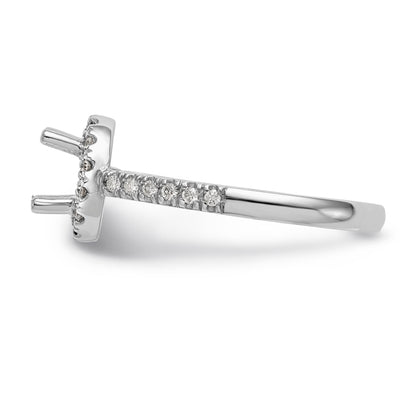 14K White Gold Round Simulated Diamond Halo Engagement Ring