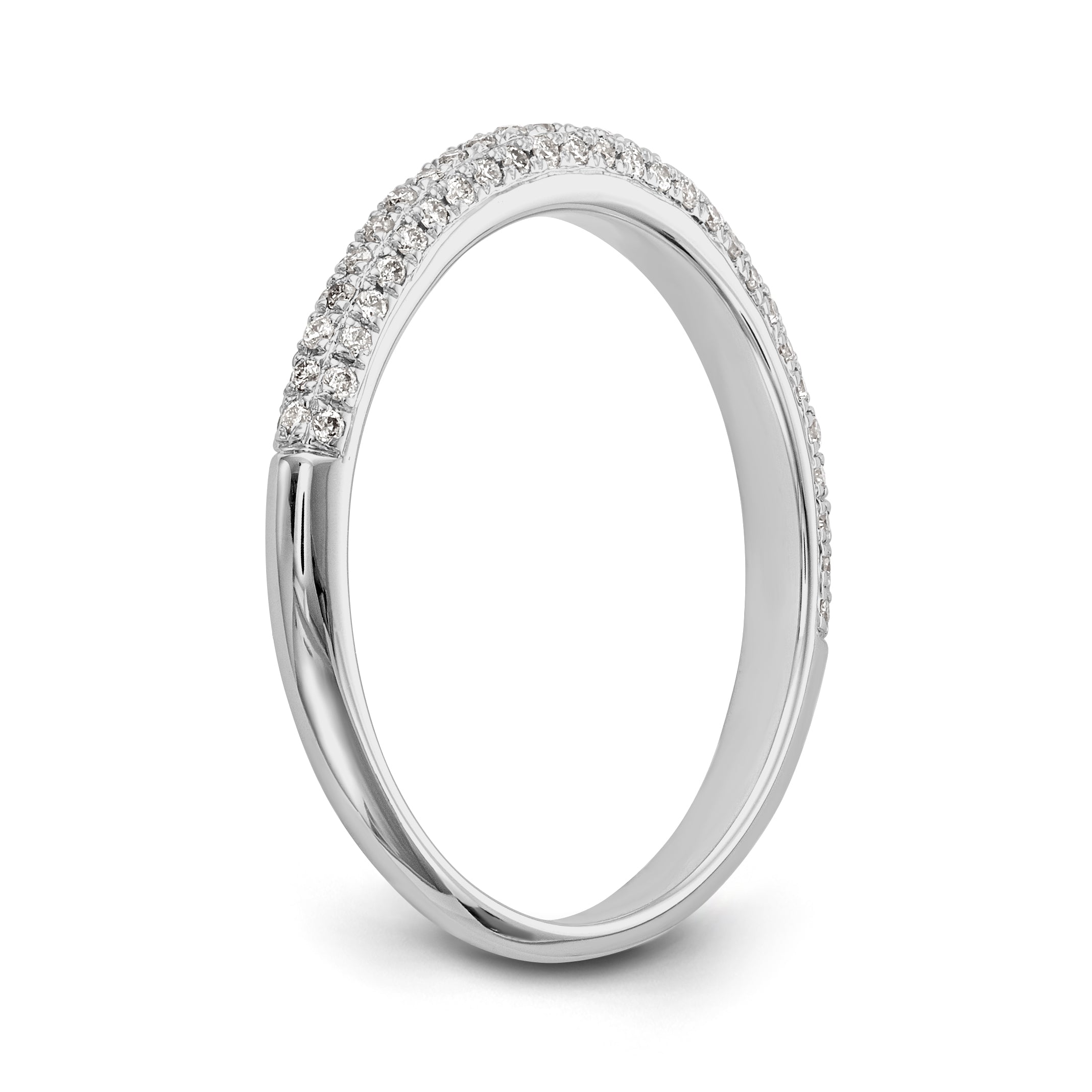 14k White Gold Diamond Wedding Band