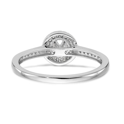 14K White Gold Round Simulated Diamond Halo Engagement Ring