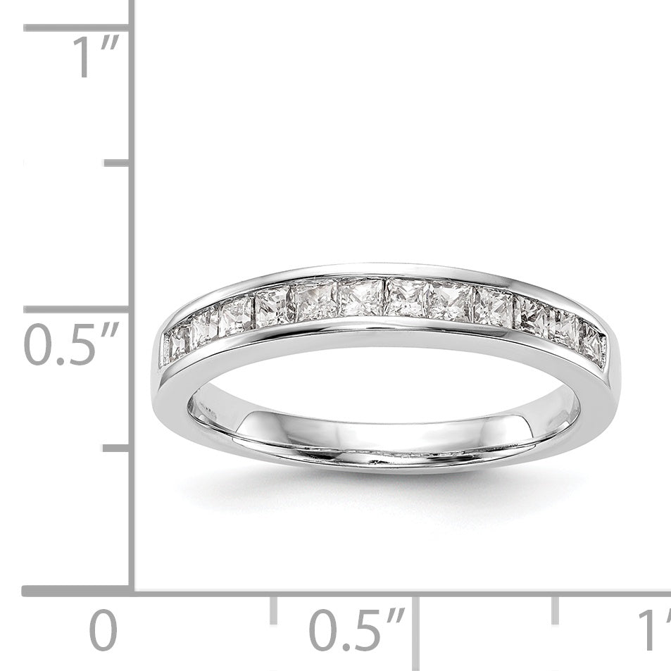 14k White Gold Diamond Wedding Band