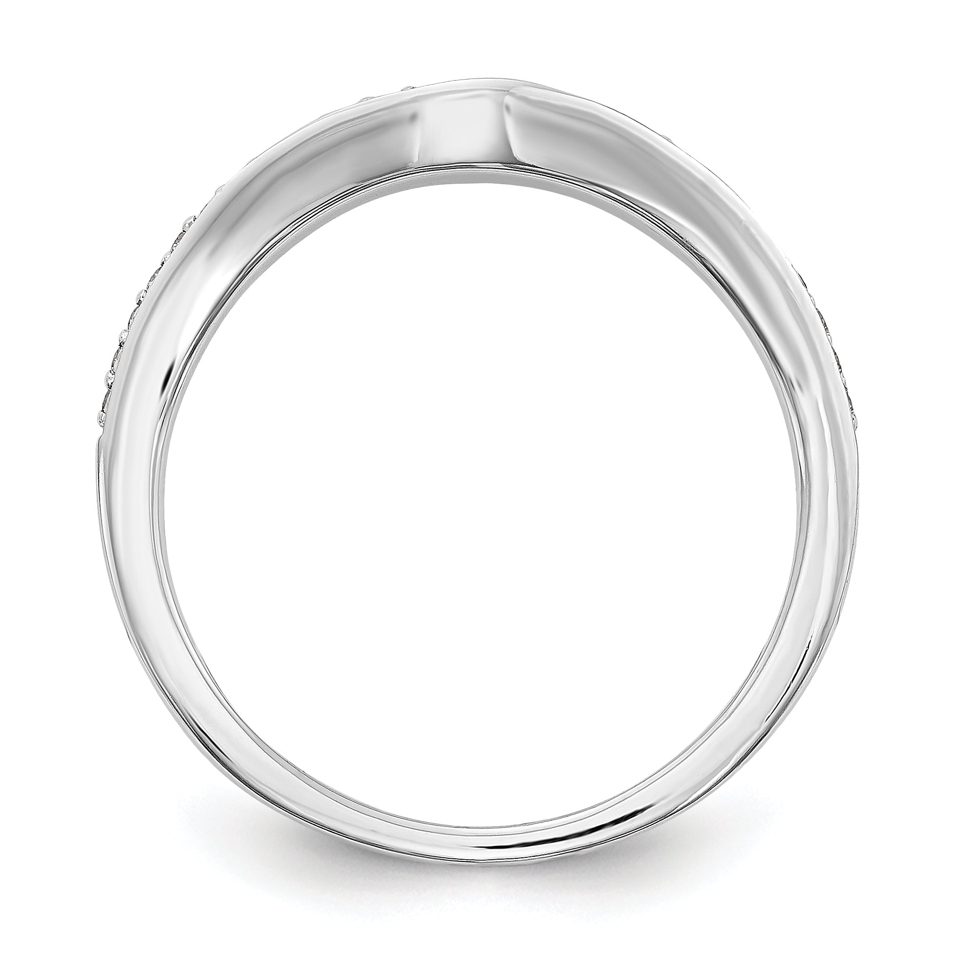 14k White Gold Diamond Wedding Band