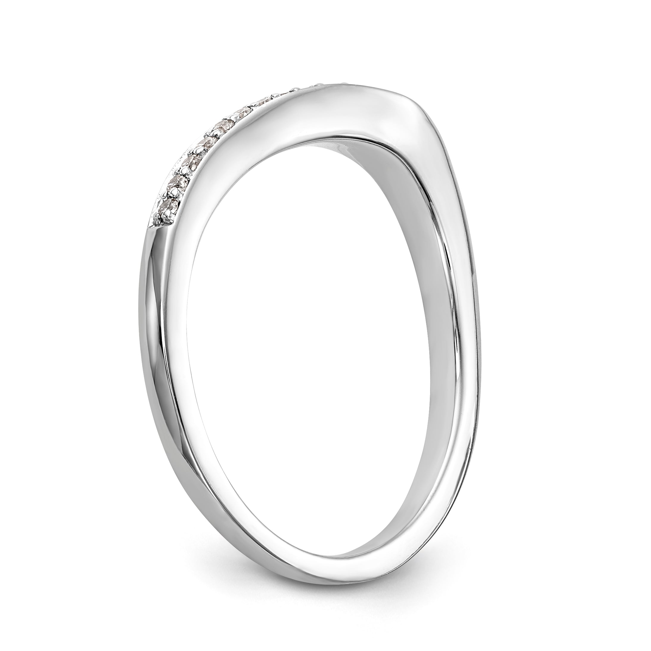 14k White Gold Diamond Wedding Band